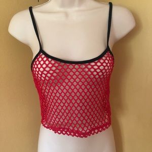 3/$25 sale! NWT Red and black net shirt